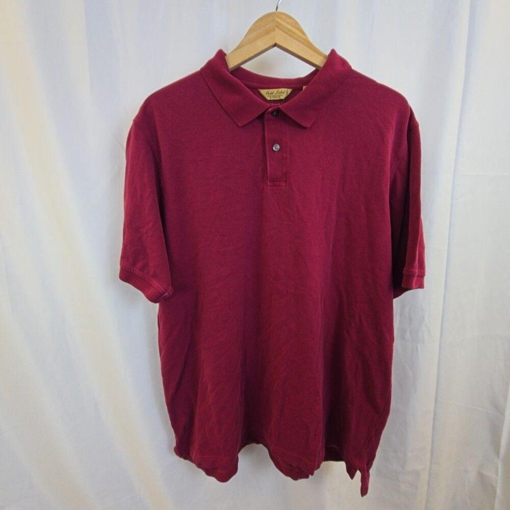 Roundtree & Yorke Gold Label Polo Shirt Mens XL Red Solid Knit Short Sleeve